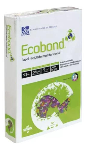 Papel Blanco Bond Oficio Ecobond Paquete Con 500 Hojas 75 Gr