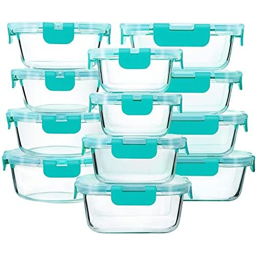 24-piece Glass Food Storage Containers With Upgraded Sn...