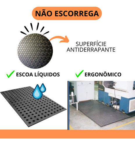 2 Tapetes Borracha Para Vestiários Perfurado Full