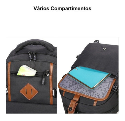 Mochila Escolar Reforçada Masculina Feminina Para Notebook Cor Azul
