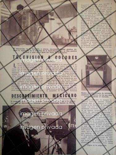 Afiche Antiguo Gonzalez Camarena Descubre Tv A Color 1946