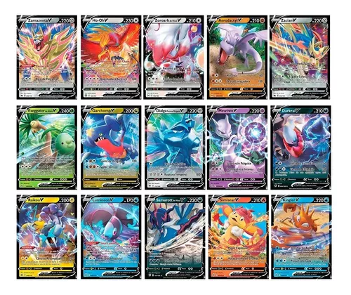 5 cartas Pokemon V - Sem duplicatas - Pacote Pokemon ultra raro