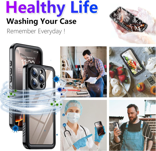 Temdan Compatível Com iPhone 16 Pro Max Case À Prova Dágua