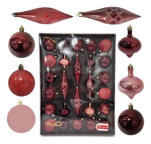 Set Bolas X26 6cm Adornos Árbol Navidad - Ciudad Cotillón 