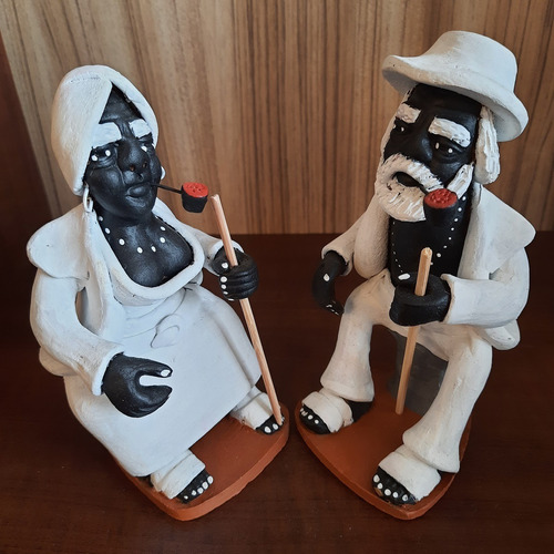 Imagem 2 de 7 de Casal De Pretos Velhos Artesanato Caruaru