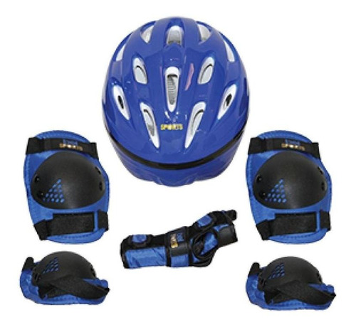 Kit De Proteção Radical C/ Capacete Tam. P Azul Bel Sports