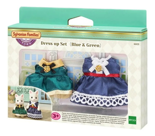 Set De Vestidos Sylvanian Families Color Verde Y Azul Febo