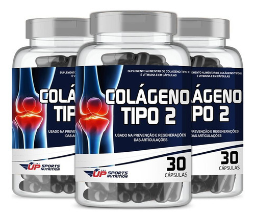 Kit 3 Colágeno Tipo 2 40mg Com 60 Cápsulas