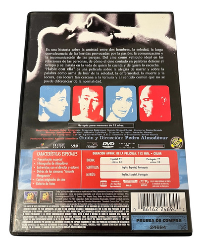 Dvd Película Hable Con Ella (Usado)