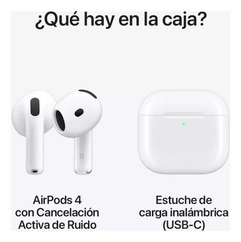 Apple AirPods 4 Con Cancelación Activa De Ruido (Reacondicionado)
