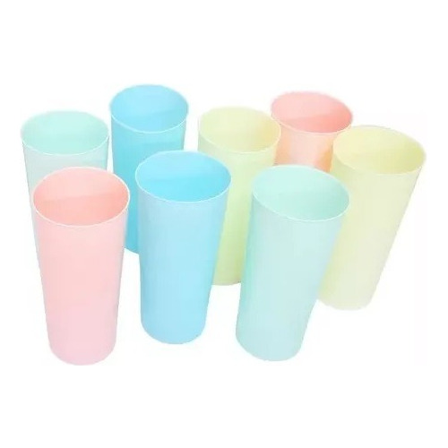  Vaso Trago Largo X 20 Pastel Colores Irrompibles Cotillon 