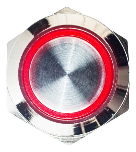 Boton Metalico Switch Momentaneo Iluminado 19mm 12v 24v Rojo