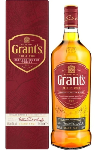 Whisky Grants Triple Wood Blend 750 Ml Escoces Con Estuche.-