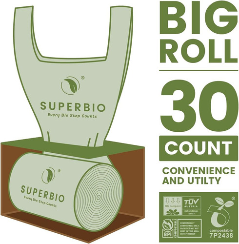 Juego De Bolsas De Basura Con Asa Superbio, Ecologicas