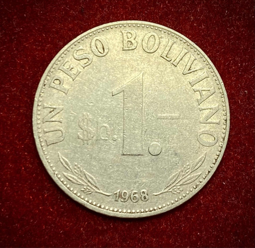 Moneda 1 Peso Boliviano 1968 Bolivia Km 192