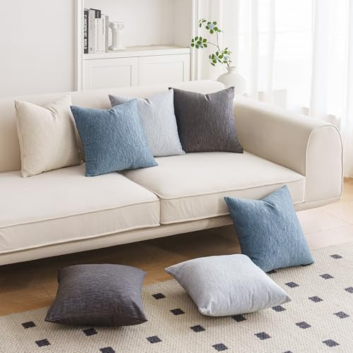 Juego De 2 Fundas De Almohada Onduladas Azules 40x40 Cm