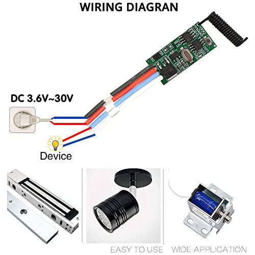 Módulo De Control Remoto Inalámbrico Dieserc Dc 3.6v 5v 12v