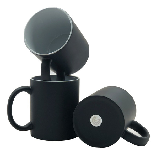 3 Canecas Magica Preta Fosca 325ml - Para Sublimação 11oz