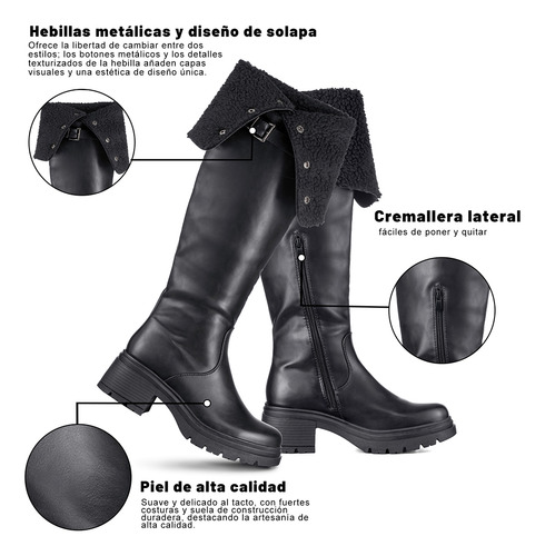Botas Largas Mujer De Moda Comodo Tacon Grueso Weide Czy615