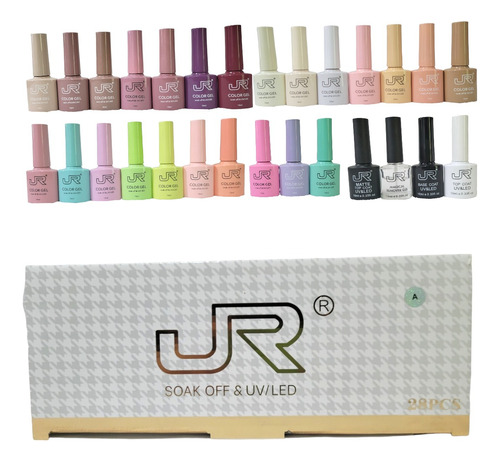 Kit De  28pcs Gel Semipermanentejr 10ml Uñas Acrilico 8a-166