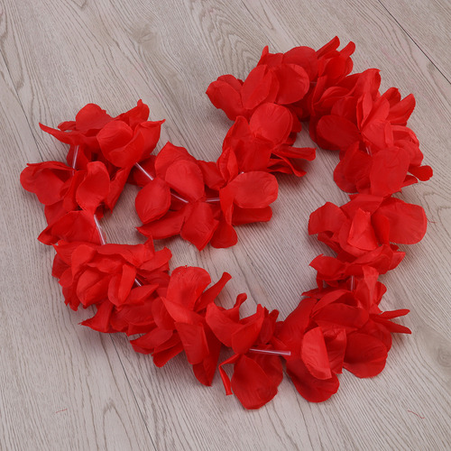 Set De Collares Con Flores Hawaianas Rojas Para Obsequios De