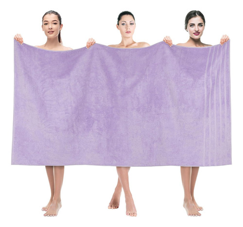 Toallas De Baño Jumbo Lavables 35x70 Cm 100% Algodón Lilas