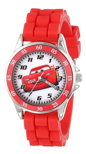 Reloj De Metal Y Caucho De Cuarzo Disney Boy, Color: Rojo