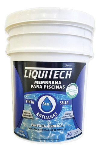 Pintura Piscina Membrana Liquitech 20 Lts Antialgas Mf Shop