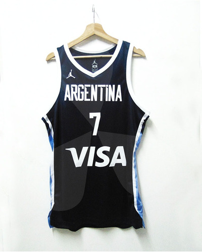 Camiseta Argentina Basquet Jordan Suplente 2018 Oficial