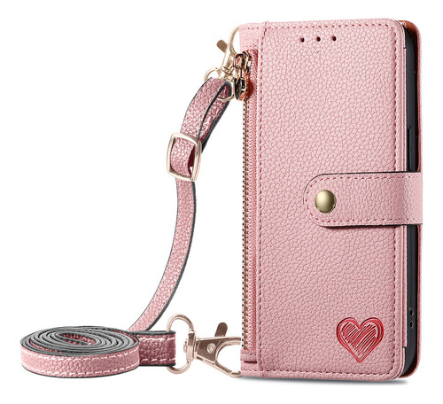 B Funda Tipo Cartera Con Cierre De Piel Tipo Bandolera For