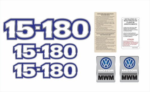 Kit Adesivos Resinado Para Volkswagen 15-180 17847 Cor Azul