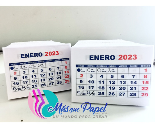 Taco De Mini Calendarios (100 Unidades) 