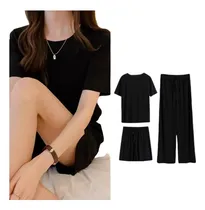 Comprar 3 Pcs Pijama De Manga Corta Y Pantalón Corta Bonito Conjunto