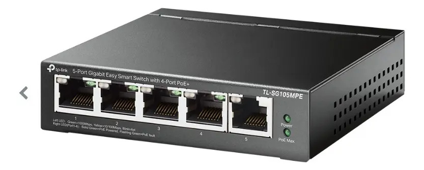 Switch Tp-link Tl-sg105mpe 5pt Gigabit 4pt Poe Admin
