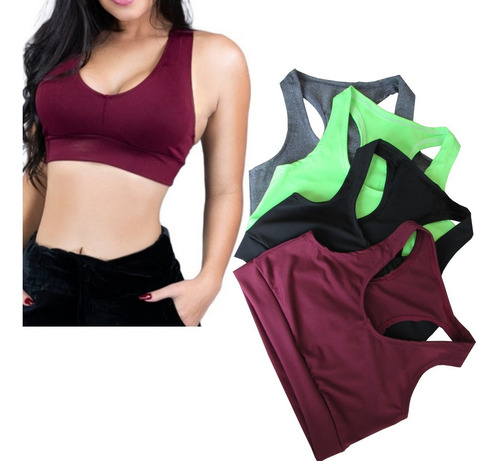 Imagem 10 de 10 de Kit 10 Top Feminino Alta Sustentação Academia Moda Fitness