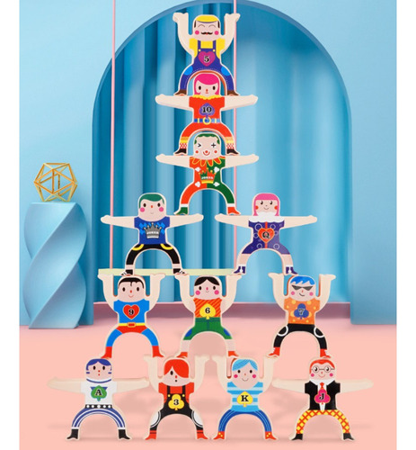 Juego Didáctico Infantil De Madera Figuras Apilables