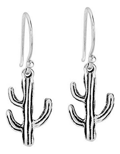 Strong And Resilient Cactus .925 Sterling Silver Dangle Earr