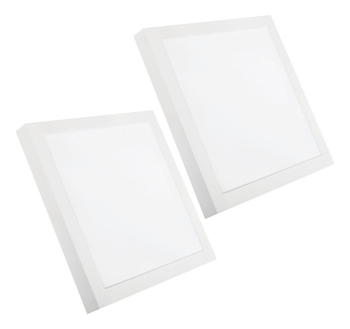 Kit 2 Painel Led Sobrepor 24w 6500k Branco Frio Quadrado