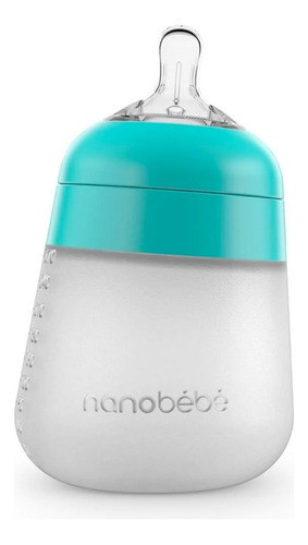 Nanobébé Biberón De Silicona Anti-cólicos 270ml/9oz 0m+ 1pz Color Verde