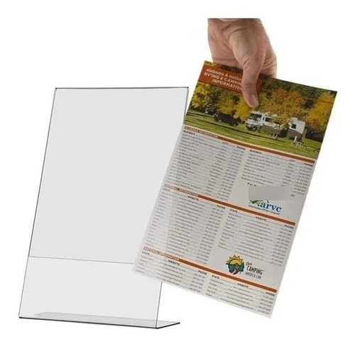 Display L 21x30 A4 Acrílico Balcão Mesa 5 Peças Promoção