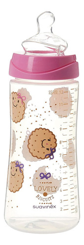 Biberones 360ml/12oz Flujo Medio 2pzas Suavinex Color Rosa Biscuits