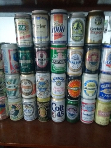 Coleção De Latas De Cerveja Antigas