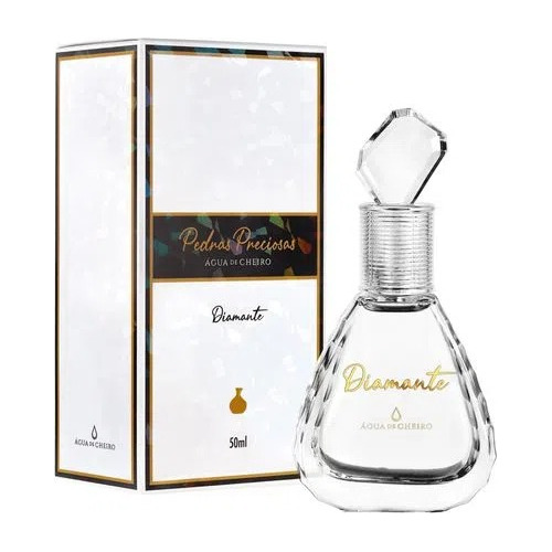 Perfume Diamante Pedras Preciosas Agua De Cheiro Feminino 50ml