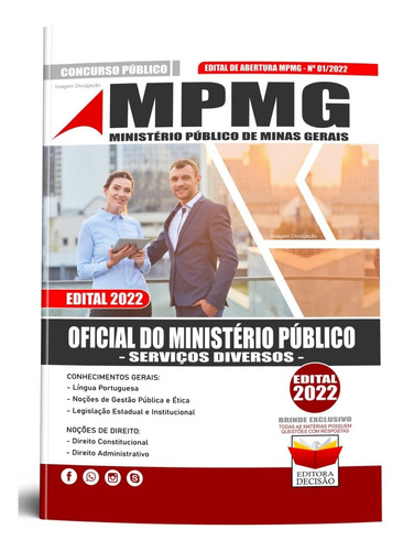 Concurso Mp Mg Oficial Do Ministério Público De Minas Gerais - Serviços Diversos Atualizada Edital Apostila