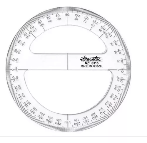 Transferidor 360 Graus Acrimet  Lister - Transferidor 360º - Graus - 12 cm  - 1un - Acrimet - Acrimet