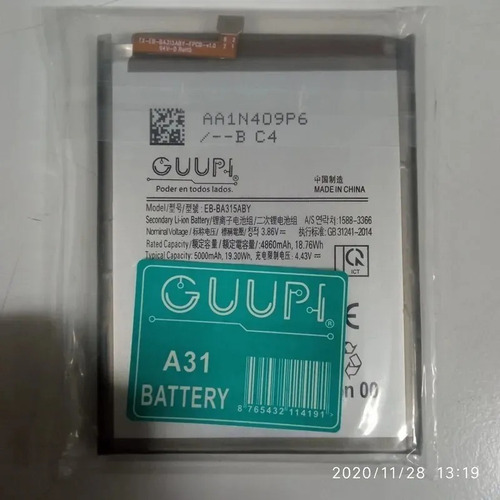 Bateria Pila Guupi Samsung A31 Nueva Sellada Garantia