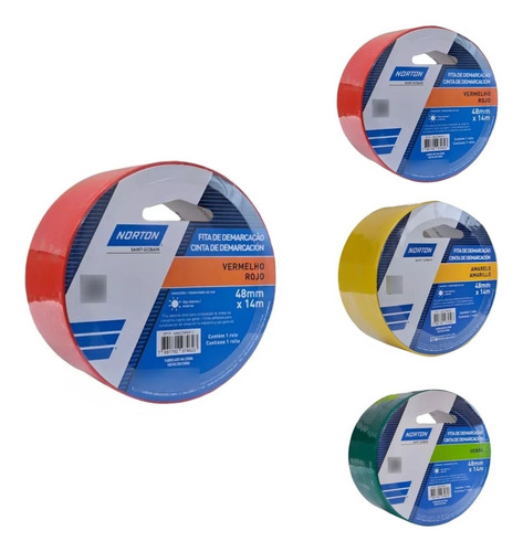 Fita  Demarcação De Solo Empresas Norton 48mm X 14m Colorida