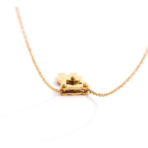 Imagen 8 de 10 de Collar Dije Oso Movible Acero Dorado Mujer Regalo Amor Novia