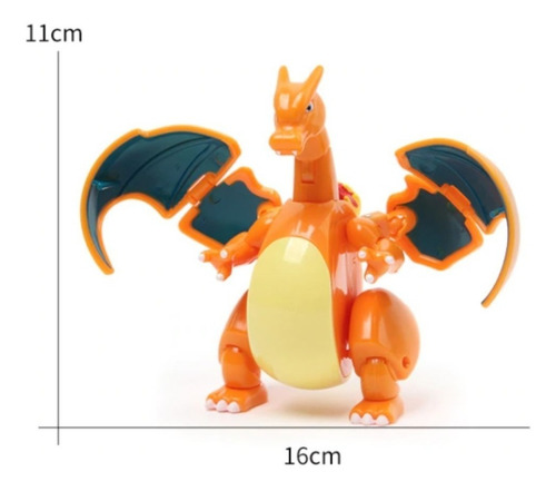 Imagem 3 de 5 de Brinquedo Boneco Pokemon Dragão Charizard Entra Na Pokebola