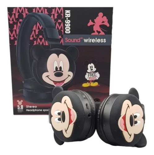 Diadema Audífonos Bluetooth Mickey Mouse Inalambrico Kr-9900